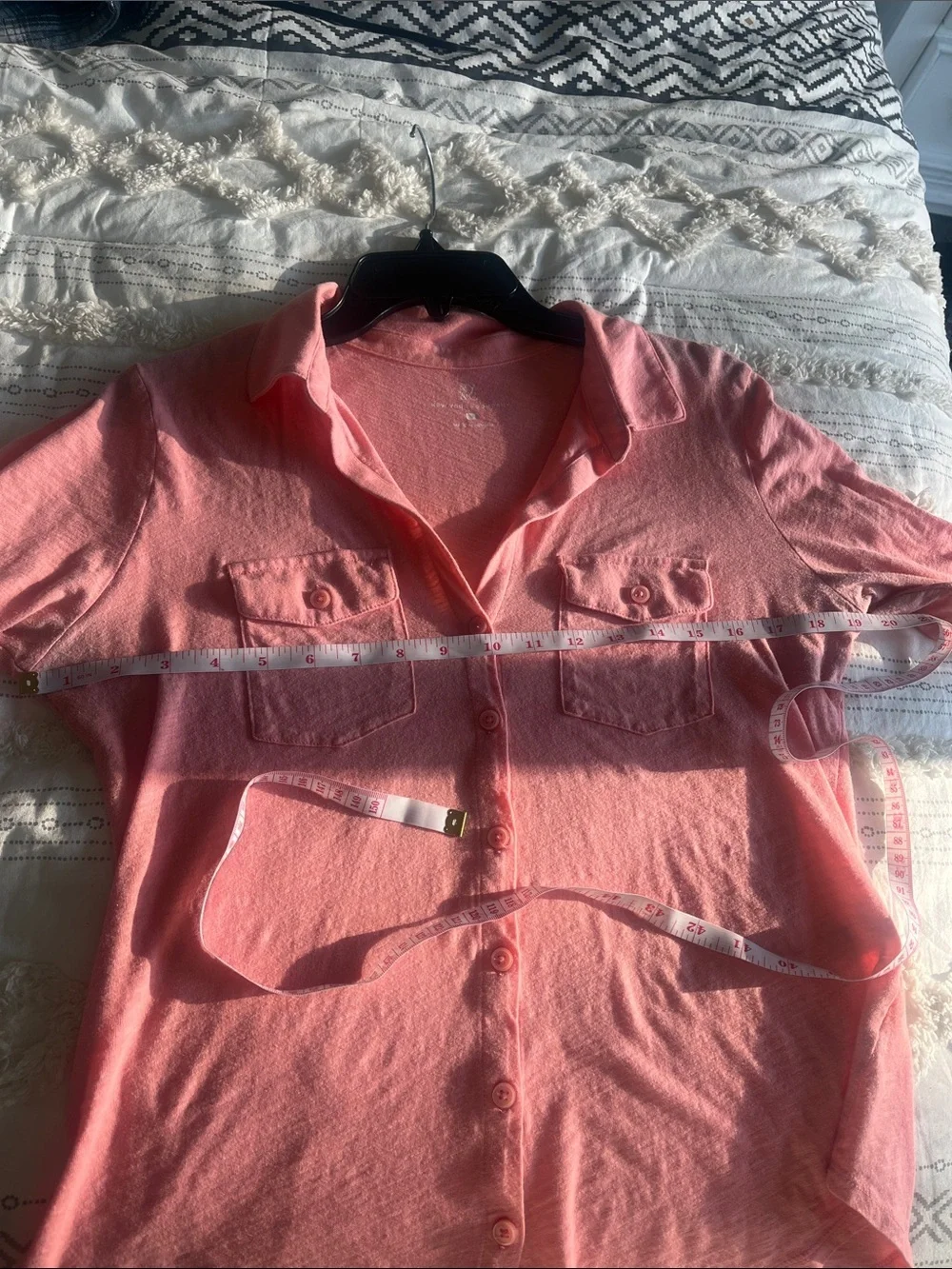 New York & Company Coral Pink Crewneck Tee